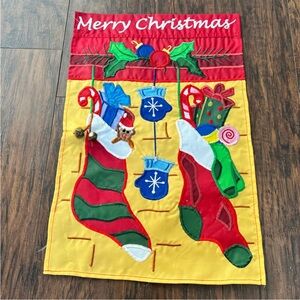 Evergreen enterprises christmas stocking garden flag outdoor Christmas